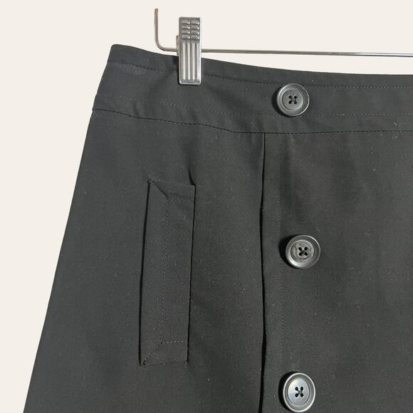 Sandro Petite Black Button High-Waist Mini Skirt Size 8 Petite - Picture 2 of 7